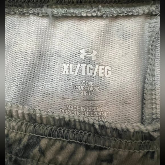 Under Armour Rival Terry Print Jogger Womens XL Elastic Waist Pull-on Green - Picture 5 of 5